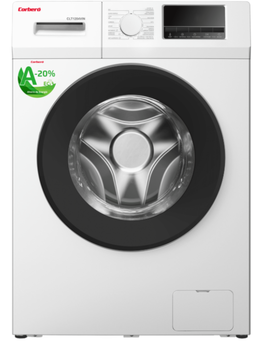 CORBERO LAVADORA 12KG 1400RPM FUNCION VAPOR CLASE A -10%  MOTOR INVERTER