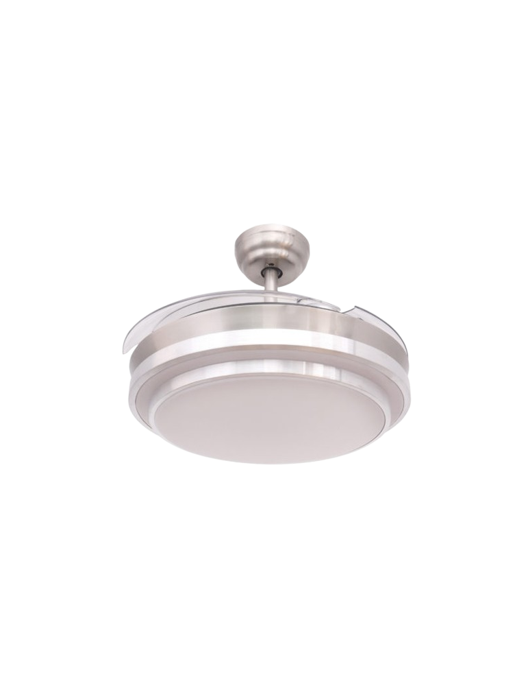 FM VENTILADOR DE TECHO INOX 3 ASPAS MANDO A DISTANCIA , TEMPORIZADOR , 6 VELOCIDADES ( 49cm cerrado abierto 107cm) MOTOR DC