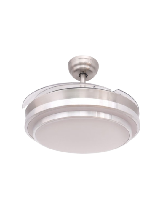 FM VENTILADOR DE TECHO INOX 3 ASPAS MANDO A DISTANCIA , TEMPORIZADOR , 6 VELOCIDADES ( 49cm cerrado abierto 107cm) MOTOR DC