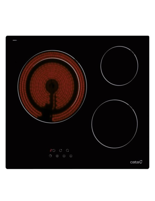 CATA CONJUNTO DE HORNO Y VITROCERAMICA SE 6304 3 ZONAS COCCIÓN CRISTAL NEGRO