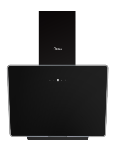 MIDEA CAMPANA MURAL INCLINADA CRISTAL NEGRA LED 60 CMS 630 M3/H D